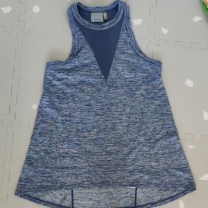 Athleta Blue Asymmetrical Cut Out Tank Top Xxs